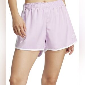 Adidas Originals Sprinter Shorts Womens S Purple 3-Stripes Elastic Waist JD3124